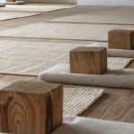 Yoga mats with blocks.