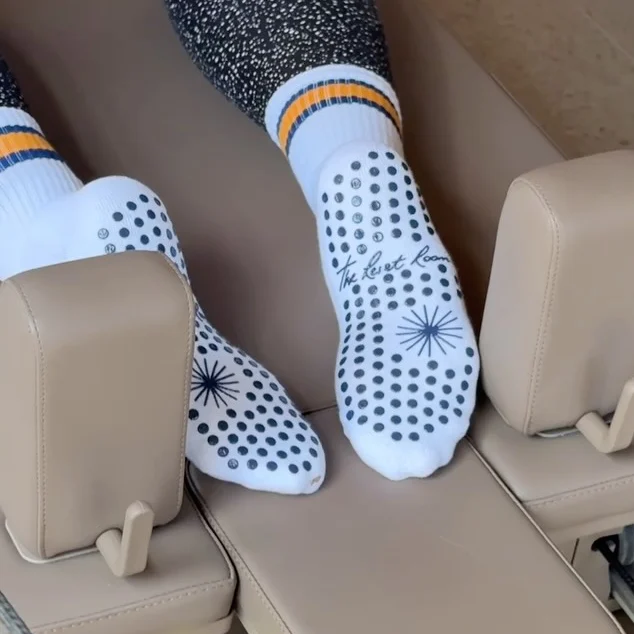 Sock soles on the Reformer machine